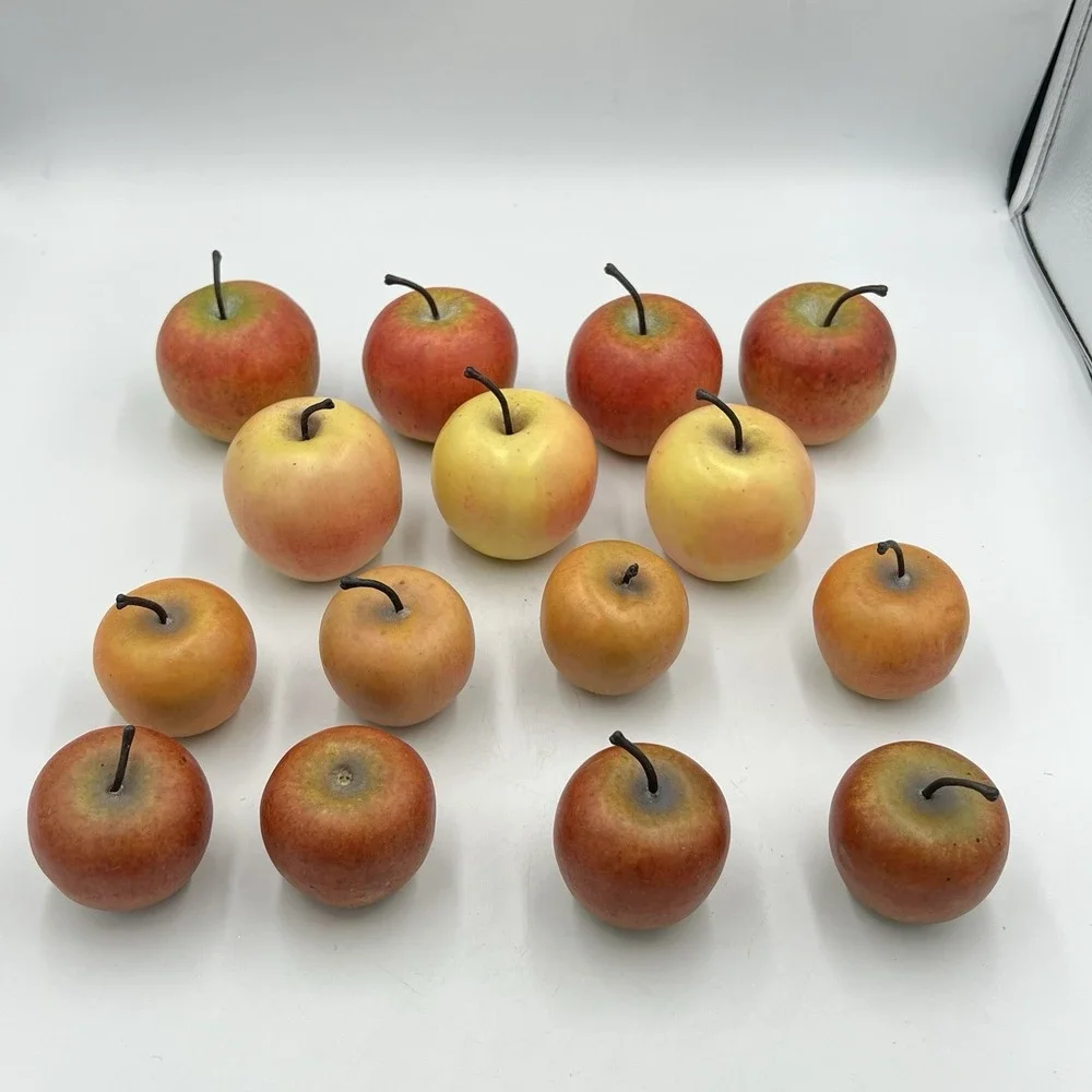Vintage Brass Footed Bowl w/ Faux Apples – Fall Farmhouse‎ Centerpiece